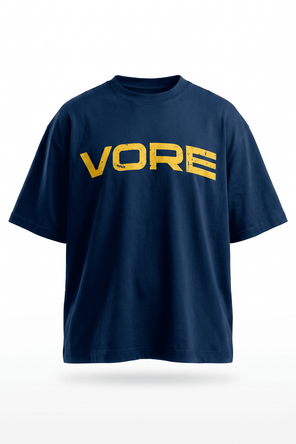 Camiseta oversize VORE 26 azul marino de frente