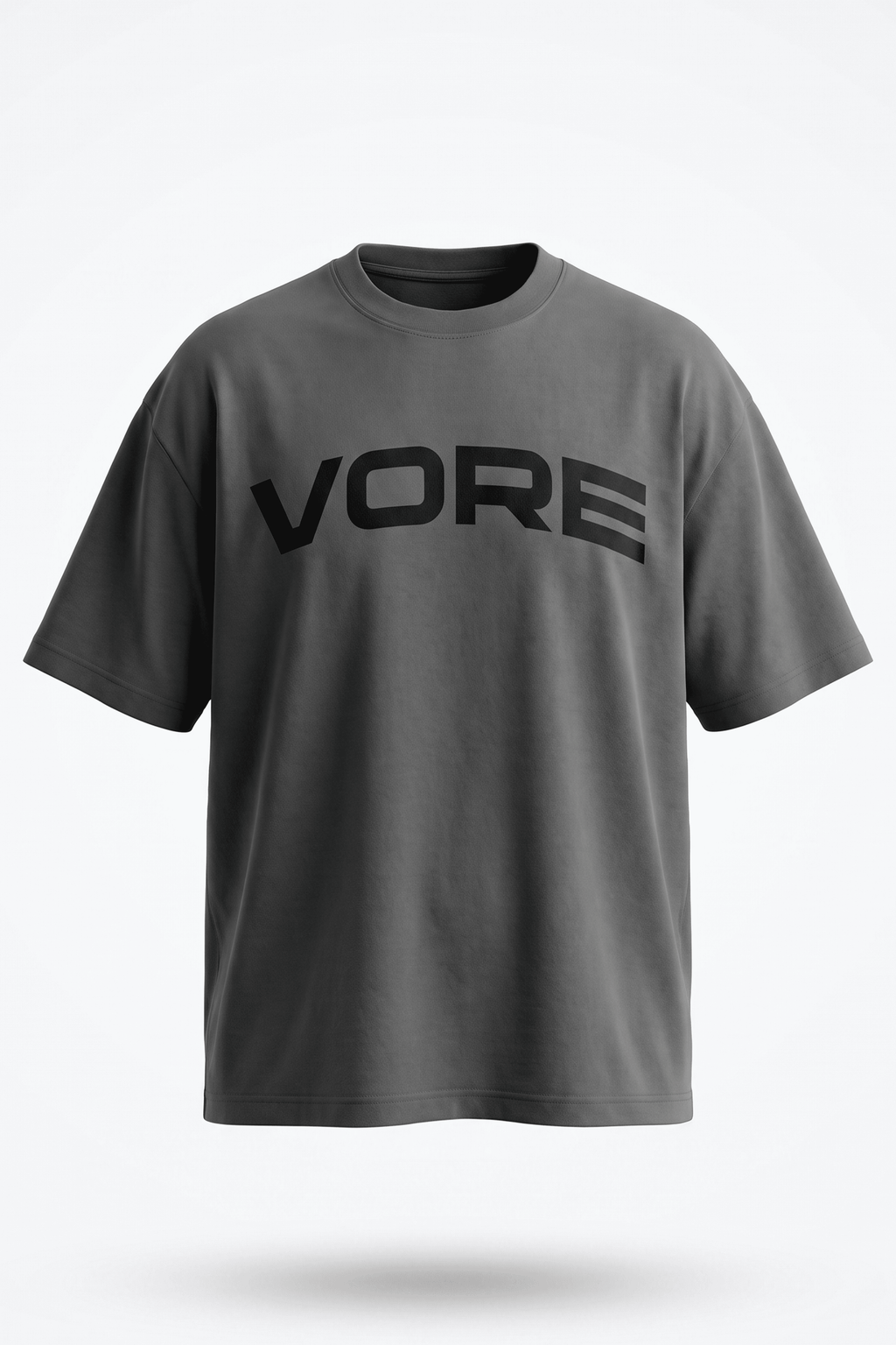 Camiseta oversize VORE gris con gráfico de águila de frente