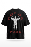 Camiseta oversize VORE Gods negra de frente