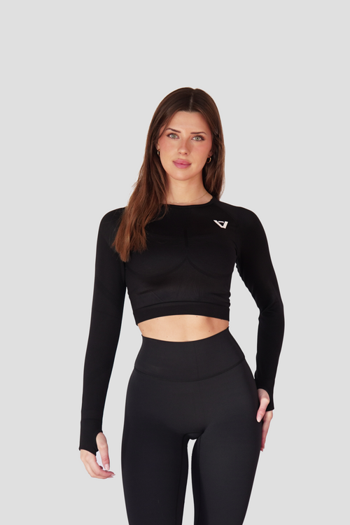 Top deportivo VORE Essence manga larga negro